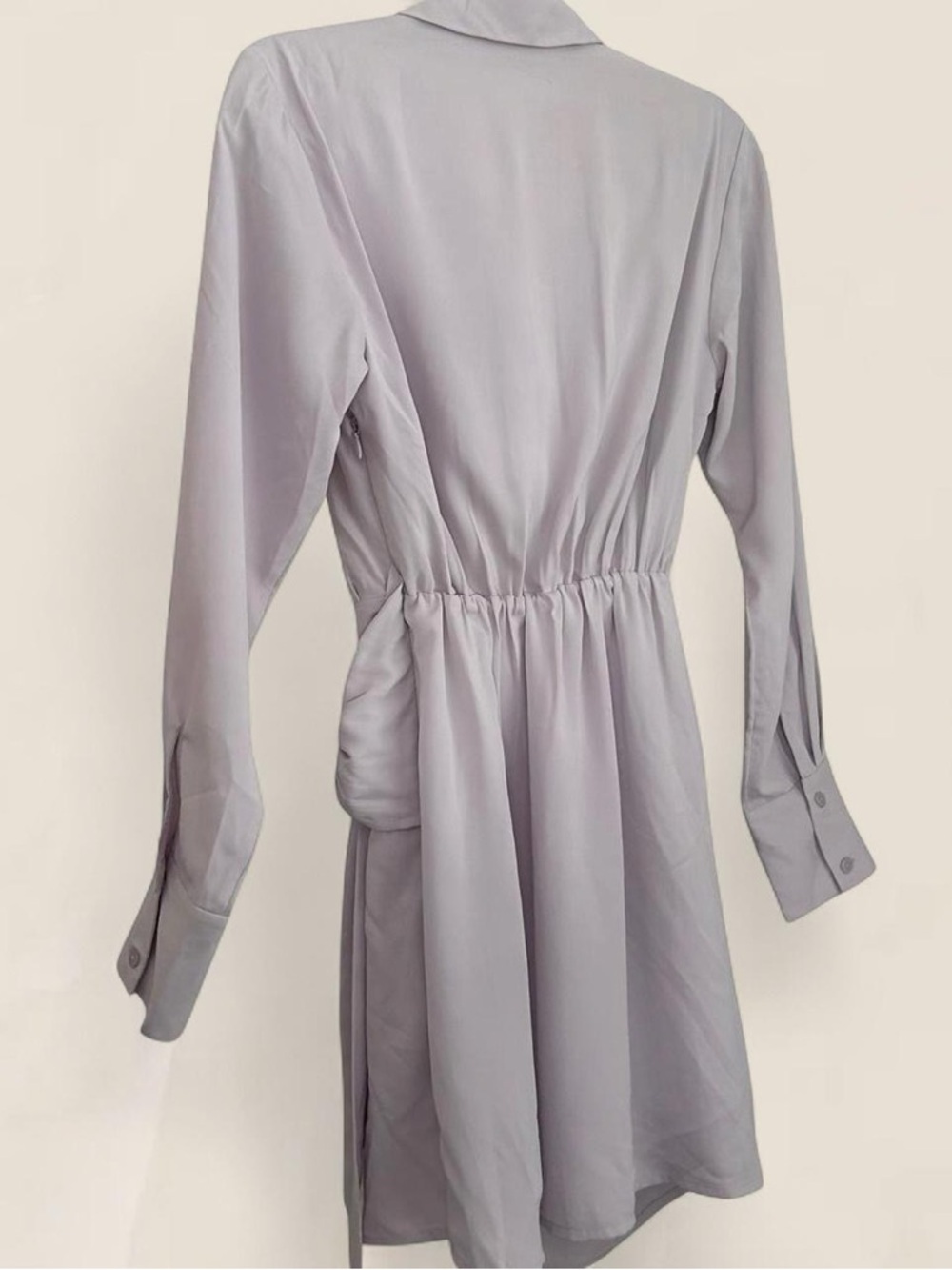 Abercrombie Draped lavender Shirt Mini Dress Soft Girl Preppy formal XS NWT - Picture 3 of 6